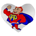 Redhead Super Dad Large 19  Premium Heart Shape Cushion