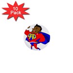 Fathers Day Black Super Dad 1  Mini Button (10 pack) 