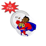 Fathers Day Black Super Dad 1.75  Button (10 pack) 