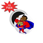 Fathers Day Black Super Dad 1.75  Magnet (10 pack) 