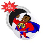 Fathers Day Black Super Dad 2.25  Magnet (10 pack)