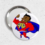 Fathers Day Black Super Dad 2.25  Handbag Mirror