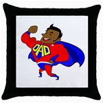 Fathers Day Black Super Dad Throw Pillow Case (Black)