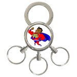 Fathers Day Black Super Dad 3-Ring Key Chain