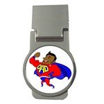 Fathers Day Black Super Dad Money Clip (Round)