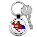 Fathers Day Black Super Dad Key Chain (Round)