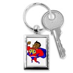 Fathers Day Black Super Dad Key Chain (Rectangle)