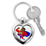 Fathers Day Black Super Dad Key Chain (Heart)