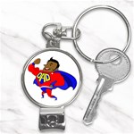 Fathers Day Black Super Dad Nail Clippers Key Chain