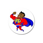 Fathers Day Black Super Dad Magnet 3  (Round)