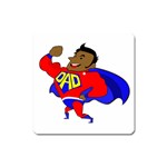 Fathers Day Black Super Dad Magnet (Square)