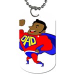 Fathers Day Black Super Dad Dog Tag (One Side)