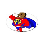 Fathers Day Black Super Dad Sticker Oval (10 pack)