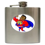 Fathers Day Black Super Dad Hip Flask (6 oz)