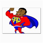 Fathers Day Black Super Dad Postcard 4 x 6  (Pkg of 10)