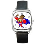 Fathers Day Black Super Dad Square Metal Watch