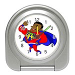 Fathers Day Black Super Dad Travel Alarm Clock