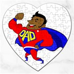 Fathers Day Black Super Dad Jigsaw Puzzle (Heart)