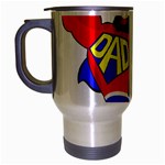 Fathers Day Black Super Dad Travel Mug (Silver Gray)