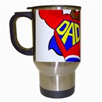 Fathers Day Black Super Dad Travel Mug (White)