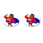 Fathers Day Black Super Dad Cufflinks (Oval)