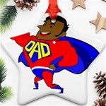 Fathers Day Black Super Dad Star Ornament (Two Sides)