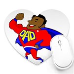 Fathers Day Black Super Dad Heart Mousepad