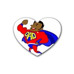 Fathers Day Black Super Dad Rubber Coaster (Heart)