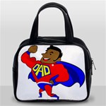 Fathers Day Black Super Dad Classic Handbag (Two Sides)