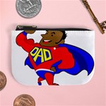 Fathers Day Black Super Dad Mini Coin Purse