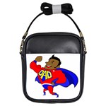 Fathers Day Black Super Dad Girls Sling Bag