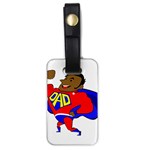 Fathers Day Black Super Dad Luggage Tag (one side)