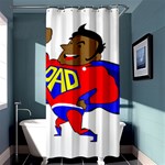 Fathers Day Black Super Dad Shower Curtain 36  x 72  (Stall)