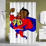 Fathers Day Black Super Dad Shower Curtain 48  x 72  (Small)