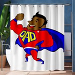 Fathers Day Black Super Dad Shower Curtain 60  x 72  (Medium)