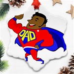 Fathers Day Black Super Dad Ornament (Snowflake)