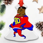 Fathers Day Black Super Dad Ornament (Christmas Tree) 