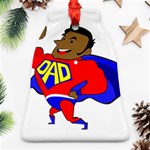 Fathers Day Black Super Dad Ornament (Bell)