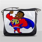 Fathers Day Black Super Dad Messenger Bag