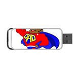 Fathers Day Black Super Dad Portable USB Flash (One Side)