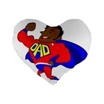 Fathers Day Black Super Dad Standard 16  Premium Heart Shape Cushion 