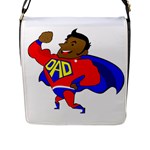 Fathers Day Black Super Dad Flap Closure Messenger Bag (L)