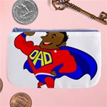 Fathers Day Black Super Dad Large Coin Purse