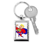 Fathers Day Blonde Super Dad Key Chain (Rectangle)