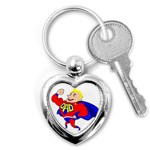 Fathers Day Blonde Super Dad Key Chain (Heart)