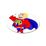 Fathers Day Blonde Super Dad Sticker (Oval)