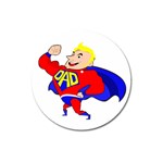 Fathers Day Blonde Super Dad Magnet 3  (Round)