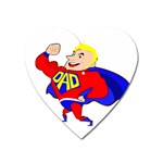 Fathers Day Blonde Super Dad Magnet (Heart)