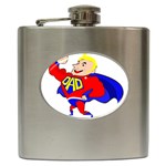 Fathers Day Blonde Super Dad Hip Flask (6 oz)