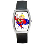 Fathers Day Blonde Super Dad Barrel Style Metal Watch